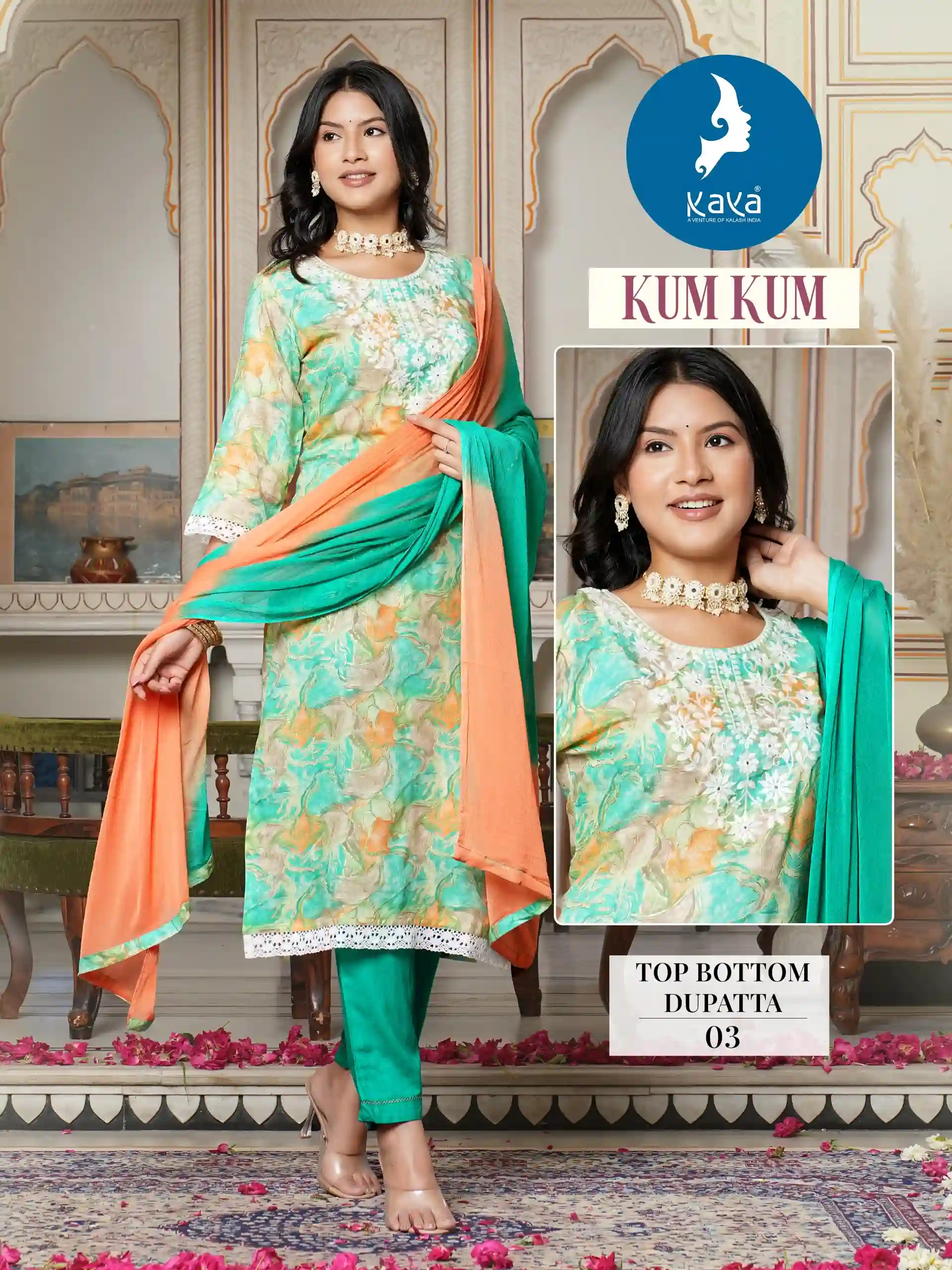 Kaya Kumkum Premium Rayon Print Wholesale Salwar Suit Catalog — Wholesale Readymade Suit, Kaya wholesale from Surat - Gallery Image 3